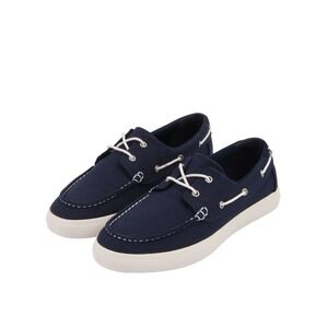Timberland Mens Boat Shoes Canvas Deck Casual Slip On Loafers‎ Navy